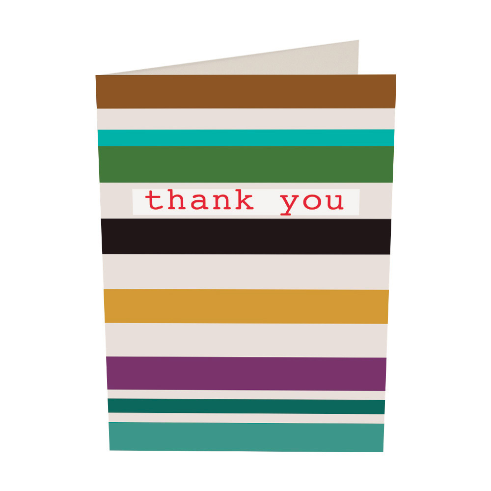 Striped Pack of 10 Thank You Cards By Caroline Gardner Vibrant Home